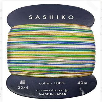 Sashiko Thread - Thin Weight Cotton Thread for Sashiko - 40m Cards (502-Tanabata Pastels)
