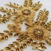ESOSZNUA Two Colors Handmade Beaded Crystal Patches Bodice Lace DIY Applique Patches Accessory for Dress Clothes 1 Pair 8X12inches (Champagne) view 2