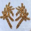 ESOSZNUA Two Colors Handmade Beaded Crystal Patches Bodice Lace DIY Applique Patches Accessory for Dress Clothes 1 Pair 8X12inches (Champagne) view 3