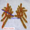ESOSZNUA Two Colors Handmade Beaded Crystal Patches Bodice Lace DIY Applique Patches Accessory for Dress Clothes 1 Pair 8X12inches (Champagne) view 4