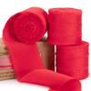 Keypan Christmas Red Ribbon for Gift Wrapping, 1-1/2 inch x 21 Yd Satin Chiffon Frayed Fabric Ribbons for Crafts Flower Bouquets Wedding Invitation Decorations view 1