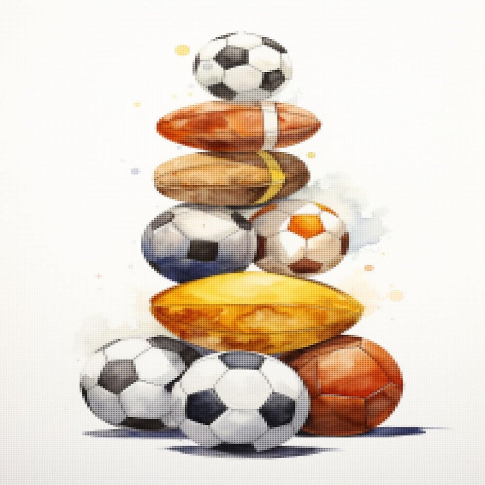 CISDKK Counted Cross Stitch Art,Ornament Kits for Adults Beginners,Sports Sports for Boys Room Sports Sports Posters Boys Baseball Soccer,11CT,13.39 * 17.33 inch