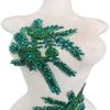 ESOSZNUA Two Colors Handmade Beaded Crystal Patches Bodice Lace DIY Applique Patches Accessory for Dress Clothes 1 Pair 8X12inches (Deepgreen) view 2