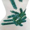 ESOSZNUA Two Colors Handmade Beaded Crystal Patches Bodice Lace DIY Applique Patches Accessory for Dress Clothes 1 Pair 8X12inches (Deepgreen) view 3