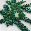 ESOSZNUA Two Colors Handmade Beaded Crystal Patches Bodice Lace DIY Applique Patches Accessory for Dress Clothes 1 Pair 8X12inches (Deepgreen) view 4