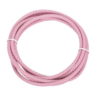 MECCANIXITY Braided Leather Cord, 4mm Round Braided Faux Leather Necklace Cord Bolo Tie String 2 Yard for Jewelry Making Necklace Crafts Beading Braiding 27