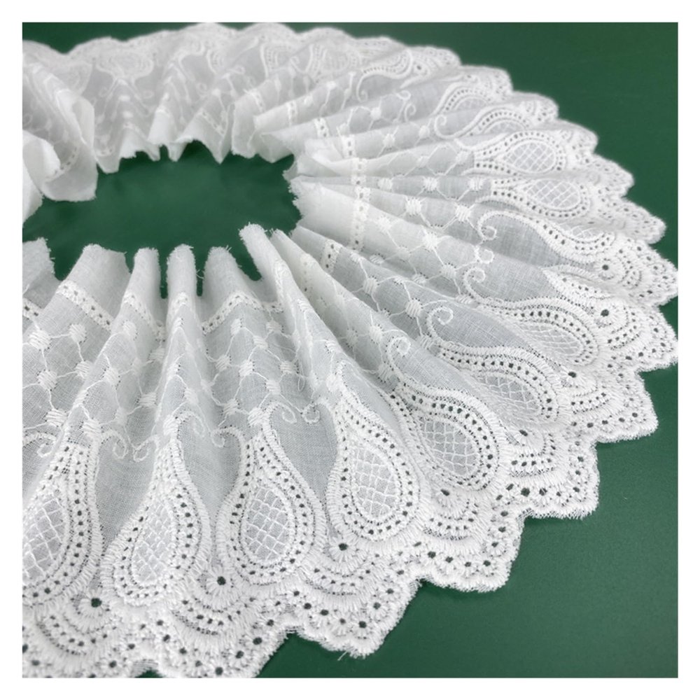 Clothing Sofa Curtain Fabric Gourd Embroidery Lace Lace 14 Yards(White)
