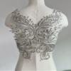 JRYYR Flower Sequin Appliques, Silver Appliques, Bodice Applique, Beaded Applique for Dresses, Dancewear, Evening Gowns, Apparel and More (Silver) view 2