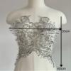 JRYYR Flower Sequin Appliques, Silver Appliques, Bodice Applique, Beaded Applique for Dresses, Dancewear, Evening Gowns, Apparel and More (Silver) view 3