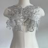 JRYYR Flower Sequin Appliques, Silver Appliques, Bodice Applique, Beaded Applique for Dresses, Dancewear, Evening Gowns, Apparel and More (Silver) view 4