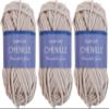 Threadart 3 Pack Super Soft Chenille Yarn for Crocheting, Knitting, Amigurumi, 50 Gram 60 yds #5 Fluffy Yarn Skeins - Natural view 1