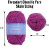 Threadart 3 Pack Super Soft Chenille Yarn for Crocheting, Knitting, Amigurumi, 50 Gram 60 yds #5 Fluffy Yarn Skeins - Natural view 4