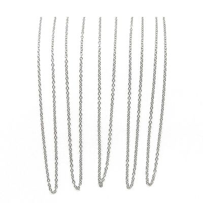 5 Dainty Hypoallergenic Surgical 304 Grade Stainless Steel Silver 1.5mm Thin 17.5 Inch Short Chain Necklaces