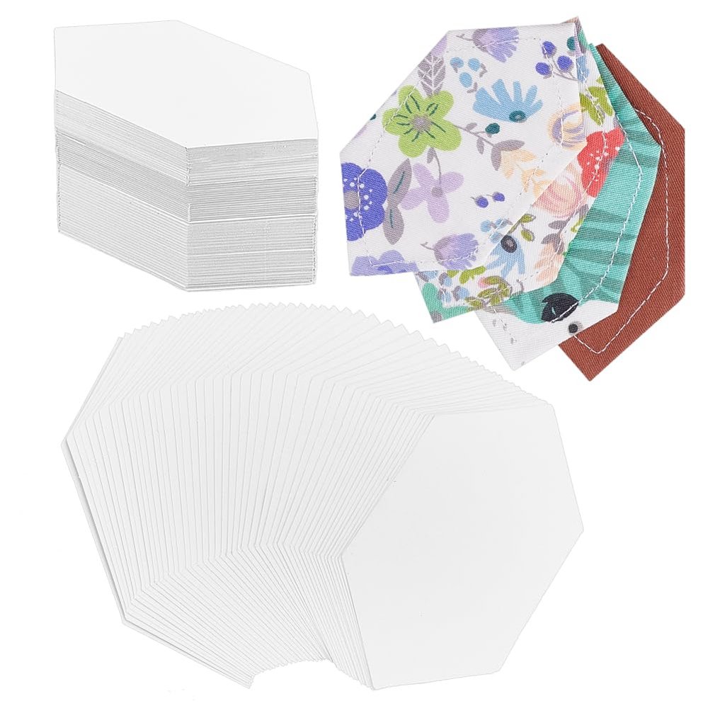 GOMAKERER 200 Pcs Elongated Hexagon English Paper Piecing Epp Set, 3.15x1.57 Inch Precise Paper Templates for DIY Patchwork Sewing Quilting Crafts