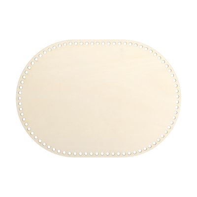 PATIKIL Basket Wood Bottom 14" x 10", Oval Natural Wood Base Crochet Bags Shaper for DIY Basket Bag Craft Knitting Making Weaving Supplies, Wooden (Hole: 4mm)