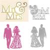 2PCS Wedding Dies for Card Making Bride and Groom Mr & Mrs Metal Cutting Die for DIY Scrapbooking Paper Crafting Handmade Crafts Scrapbooking Supplies Wedding Invitation Card Decorations view 1