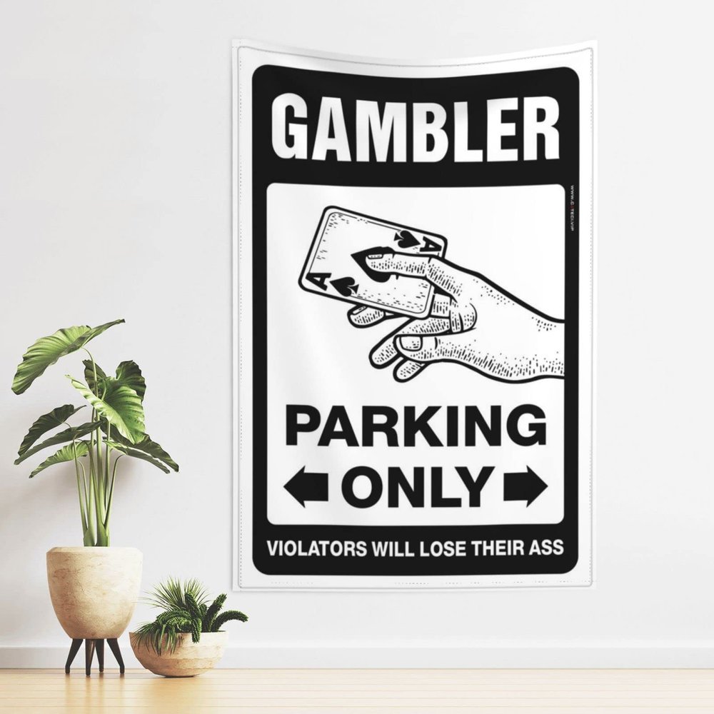 ADWD Wall Tapestry for Bedroom Gambler Parking Only Tapestry Tapestry for Bedroom Aesthetic Man Cave Bar(75X100CM)
