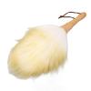 Cleaning Brush Duster, Multifunctional Solid Handle Lambswool Duster with Leather Strap for Piano Ceiling Fans Window Blinds Computer Furniture (Short Handle) view 1