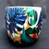 Wooden Yarn Bowl Holder, 7 x 4 Inches Knitting Yarn Bowls, Yarn Ball Bowl Holder Handmade Yarn Storage Bowl for Knitting Crocheting Accessories. (Blue Leaf Design) view 3