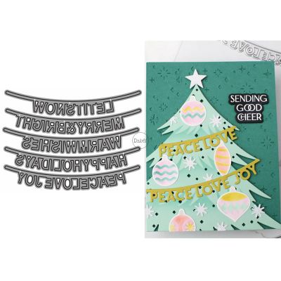 DzIxY Christmas Greetings Metal Cutting Dies for Card Making Kit Embossing Paper Die Cuts Set Scrapbook Stencils Supplies Machine Templates