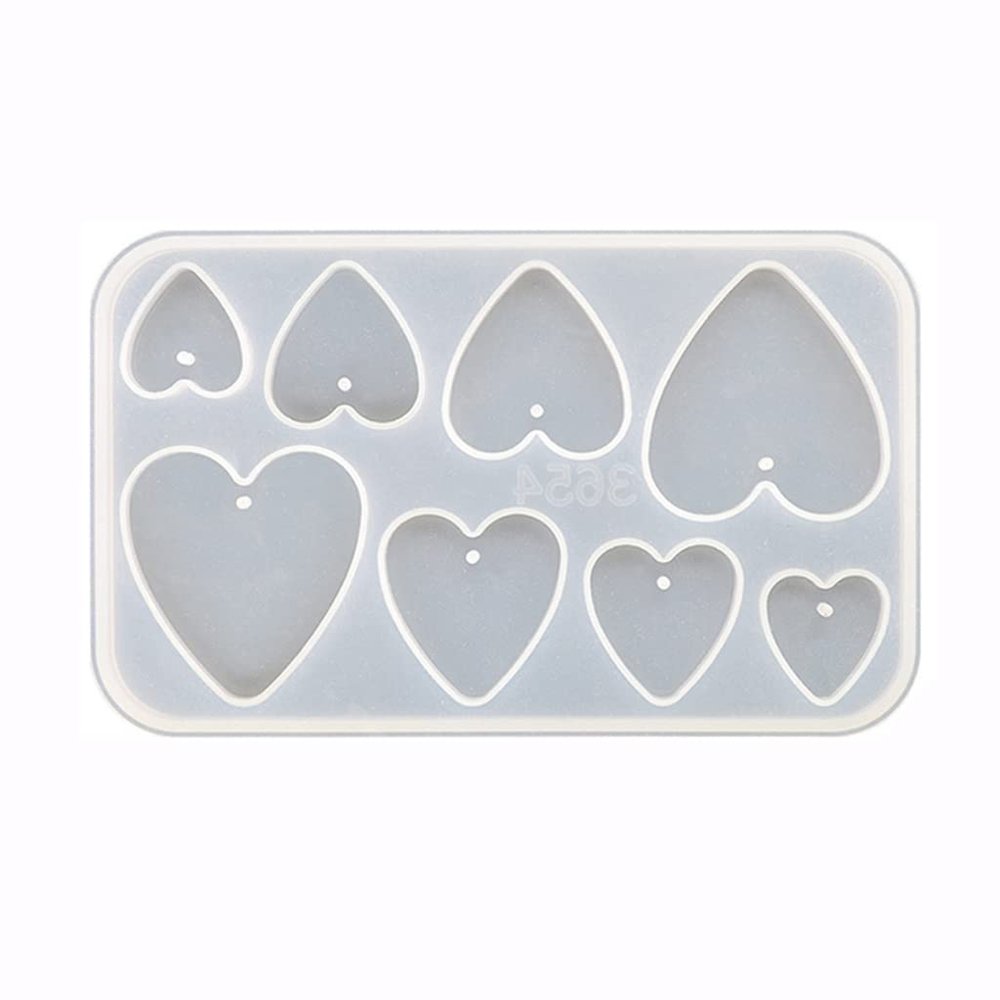 Ldabrye Silicone Molds for Epoxy Resin Pendant Mould Resin Mold Multi-Shapes Jewelry Molds with Holes Hand-Making Accessories Silicone Material for Earrings
