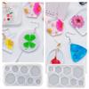 Ldabrye Silicone Molds for Epoxy Resin Pendant Mould Resin Mold Multi-Shapes Jewelry Molds with Holes Hand-Making Accessories Silicone Material for Earrings view 4