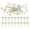 PATIKIL Paper Fasteners, 100 Pcs Mini Metal Rhinestone Round Head Fastener Split Pins for Craft Art Scrapbooking DIY Pins Supplies, Yellow 0.5"x0.3" view 1