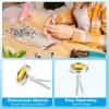 PATIKIL Paper Fasteners, 100 Pcs Mini Metal Rhinestone Round Head Fastener Split Pins for Craft Art Scrapbooking DIY Pins Supplies, Yellow 0.5"x0.3" view 3