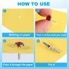 PATIKIL Paper Fasteners, 100 Pcs Mini Metal Rhinestone Round Head Fastener Split Pins for Craft Art Scrapbooking DIY Pins Supplies, Yellow 0.5"x0.3" view 4