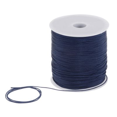 uxcell 1.5mm Nylon String Cord 150 Yards Nylon Satin String Bracelet String Chinese Knotting Cord Beading Thread for Jewelry Making Braided Necklaces Macrame Trim Craft Navy Blue