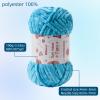 100g Fluffy Velvet Chenille Yarn for Crocheting and Knitting, 80m (87.5yd) Baby Yarn for Crocheting Soft, Crochet Chunky Yarn Amigurumi Yarns (Candy Color) view 2