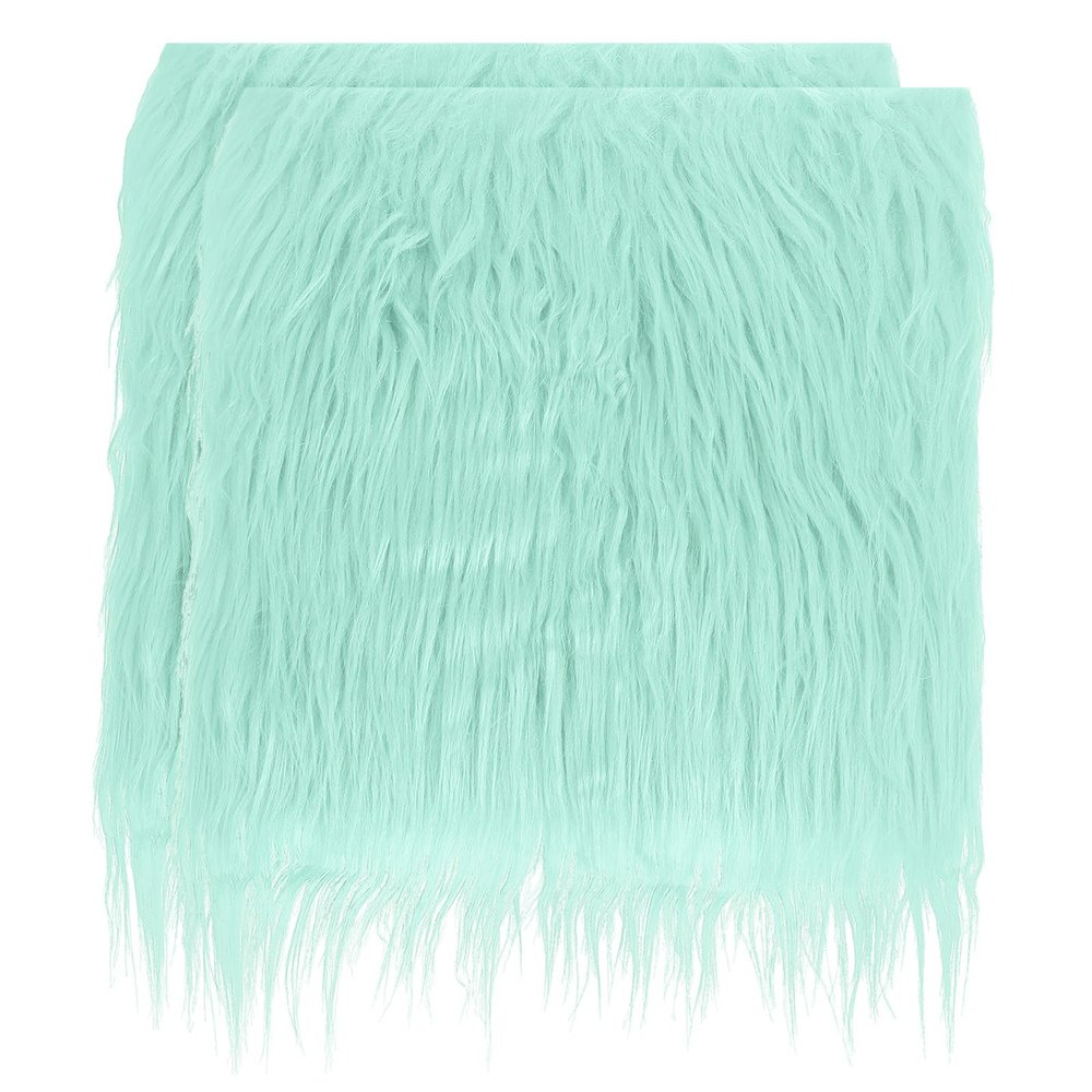 PATIKIL Plush Faux Fur Fabric Square, 2 Pcs 10 x 10 Inch Fluffy Faux Fur Patches Cuts Artificial Craft Fur for DIY Crafts Christmas Halloween Gnome Beard, Green