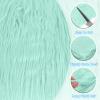 PATIKIL Plush Faux Fur Fabric Square, 2 Pcs 10 x 10 Inch Fluffy Faux Fur Patches Cuts Artificial Craft Fur for DIY Crafts Christmas Halloween Gnome Beard, Green view 3