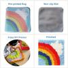 Cartoon Cute Green Frog Latch Hook Kits Mini Rug DIY Handmade Crochet Yarn Needlework Hook and Latch Kit Printed Canvas Carpet Cushion Cover Home Christmas Decoration 30x30cm view 3