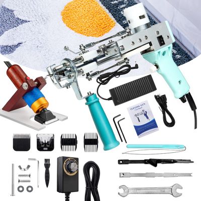ELUKHT Rug Tufting Gun & Carpet Trimmer Kit,2 in 1 Cut Pile and Loop Pile Tufting Gun,Tufting Gun Kit High Speed 5-40 Stitches/Sec (Green)