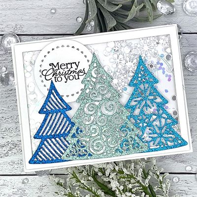 CLSVYBK Dies-Cut for Card Making Metal Scrapbooking Birthday Decor Cutting Dies DIY Paper Photo Album Decor Art Craft Embossing Stencils Tool (Christmas Tree-14.3x9.1cm)