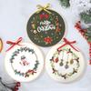 Chenflying 1/3 Sets Embroidery Starter Kits with Christmas Pattern, Cross Stitch Kit for Beginners Adults, Living Room Bedroom DIY Decorations Craft Gifts (Snowman) view 2