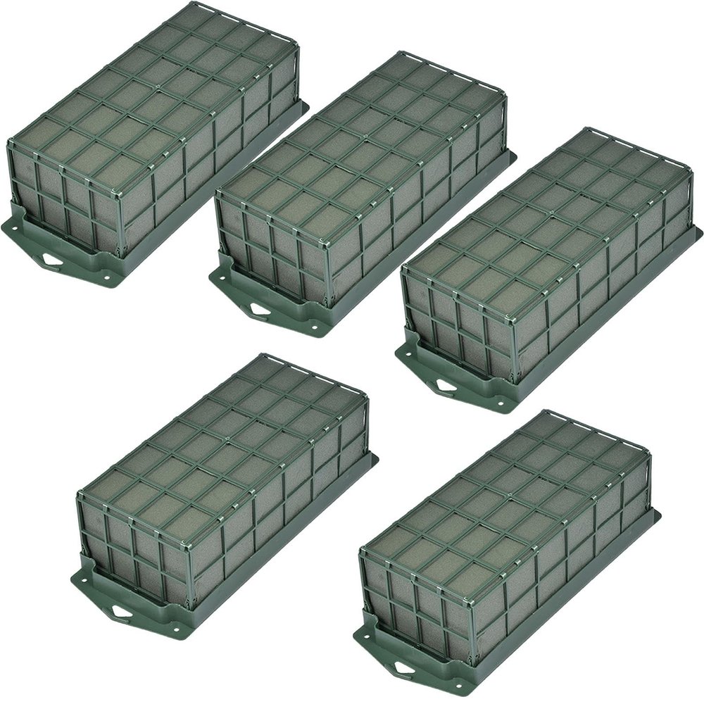 Floral Foam Cage, 5 Pack Rectangle Foam Cage Block Flower Holder, Floral Foam Bricks for Fresh Flower Arrangement, Floral Arrangement Wet Foam Block for Home Table Centerpiece Wedding
