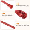 MECCANIXITY Flat Waxed Threads,5 Yard 4mm Leather Sewing Thread Polyester Waxed String for Hand Sewing Weaving Bracelet Necklace DIY Craft, Red view 3