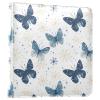 ALAZA Blue Butterfly and Snowflakes Photo Album Self Adhesive Scrapbook Album PU Leather Cover 3 Ring Binders Photo Book for Wedding Family Travel Memory view 1
