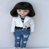 Doll Hair Only JD770 8-9inch 21-23cm Short C-Curly Bobo 1/3 SD DOD Synthetic Mohair BJD Doll Wigs (Coffce Black SM7) view 1