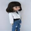 Doll Hair Only JD770 8-9inch 21-23cm Short C-Curly Bobo 1/3 SD DOD Synthetic Mohair BJD Doll Wigs (Coffce Black SM7) view 2
