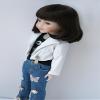 Doll Hair Only JD770 8-9inch 21-23cm Short C-Curly Bobo 1/3 SD DOD Synthetic Mohair BJD Doll Wigs (Coffce Black SM7) view 3
