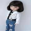 Doll Hair Only JD770 8-9inch 21-23cm Short C-Curly Bobo 1/3 SD DOD Synthetic Mohair BJD Doll Wigs (Coffce Black SM7) view 4
