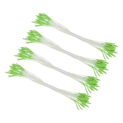 M METERXITY 100-Pack Artificial Flower Stamen Kit, Mini Double Heads Flower Stamens Pistil, Stamens for Flower Making/Craft DIY Wreaths/Wedding Floral Arrangements [Green]
