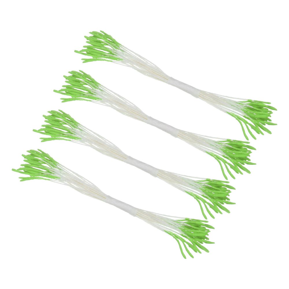 M METERXITY 100-Pack Artificial Flower Stamen Kit, Mini Double Heads Flower Stamens Pistil, Stamens for Flower Making/Craft DIY Wreaths/Wedding Floral Arrangements [Green]