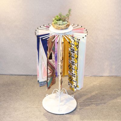 Crafts Ribbon Holder Organizer Rack Freestanding Metal Scarf Holder Display Rack, Floor Standing Pivoting Scarf, Shawl, Belt, Jewelry Holder - Accessory Organizer Rack - Metal Display Rack, Closet Rod