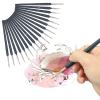 9Pcs Set Wolf Hair Watercolor Hook Line Pen Brush for Oil Painting Gouache Art Acrylic with Aluminum Tube Birch Pole Brush for Nail Art Craft view 3