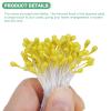 M METERXITY 1800-Pack Artificial Flower Stamen Kit, 3mm Mini Double Heads Flower Stamens Pistil, Stamens for Flower Making/Craft DIY Wreaths/Wedding Floral Arrangements [Yellow] view 2