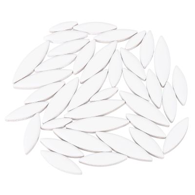 uxcell Ceramic Mosaic Tile, About 200g Teardrop Leaf Tile Mosaic Block for Handicrafts Artwork, White